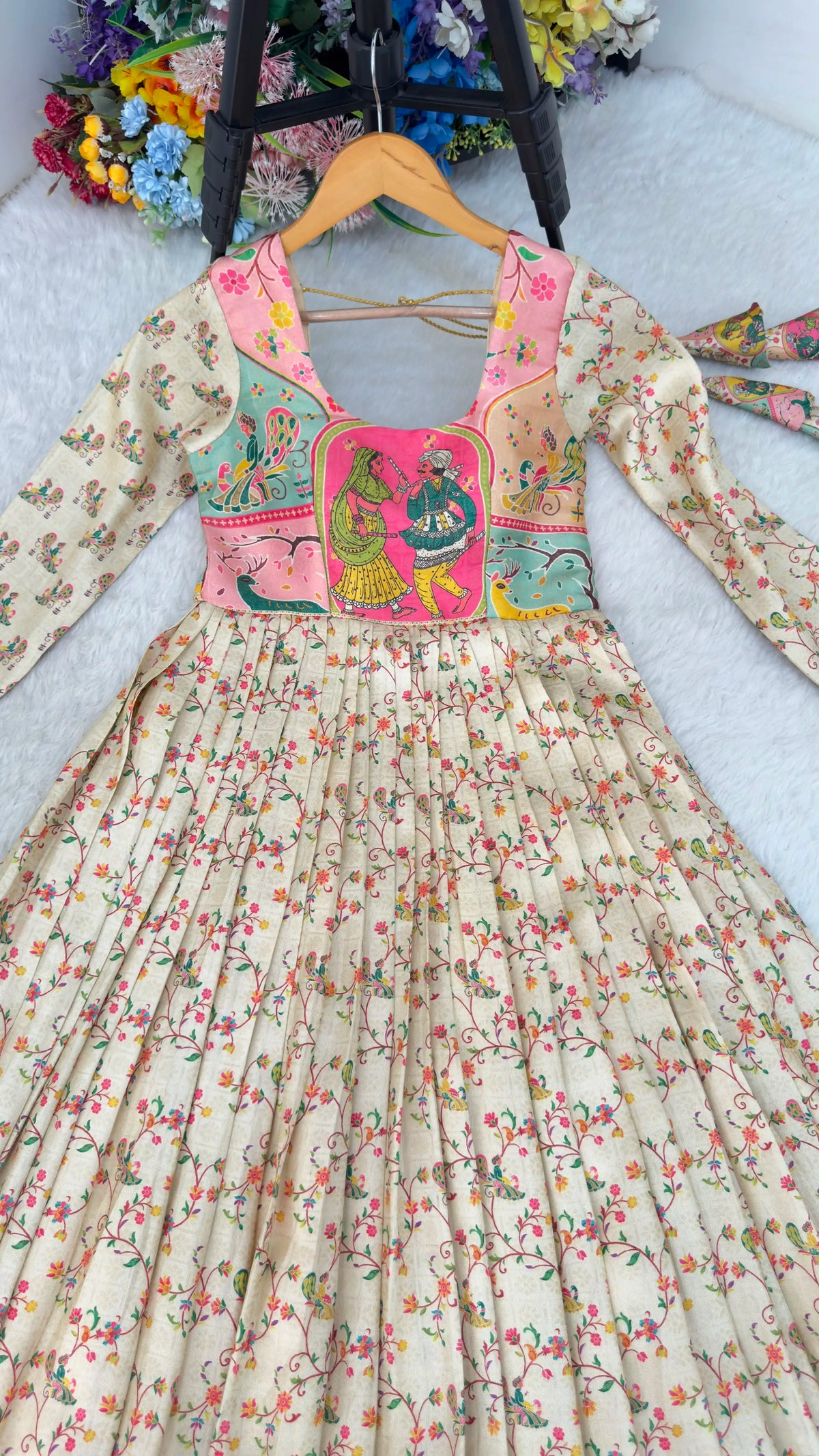 Rajasthani Printed Anarkali Gown for Women