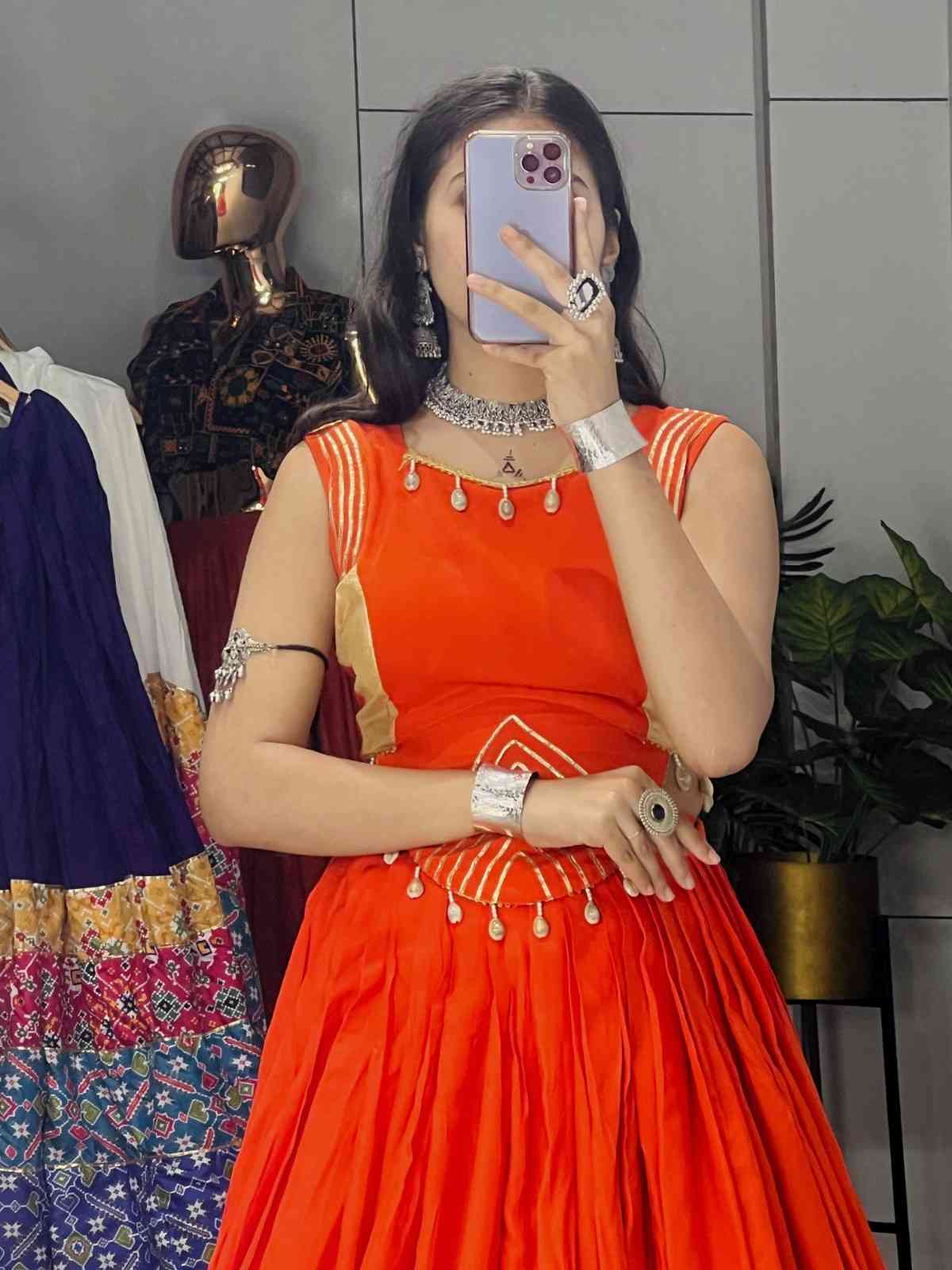 Rayon Cotton Lehenga with Fancy Top for Festive Wear