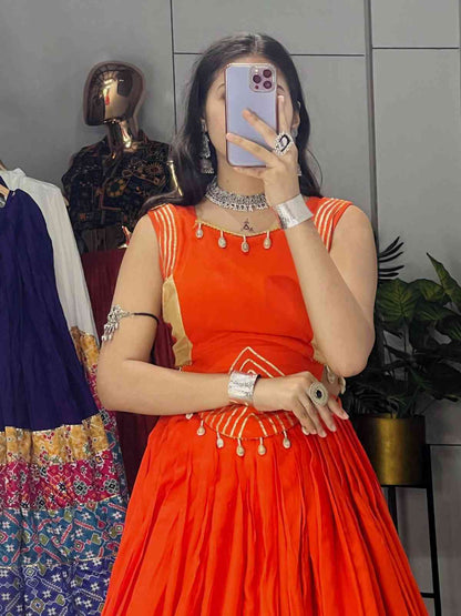 Rayon Cotton Lehenga with Fancy Top for Festive Wear