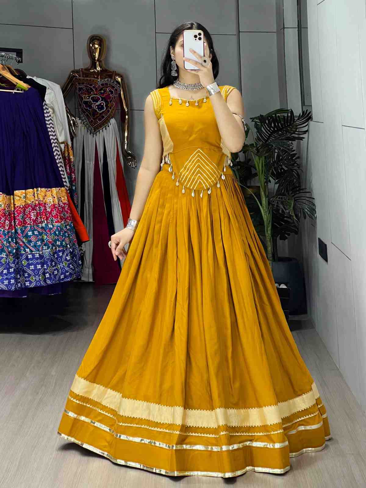 Rayon Cotton Lehenga with Fancy Top for Festive Wear