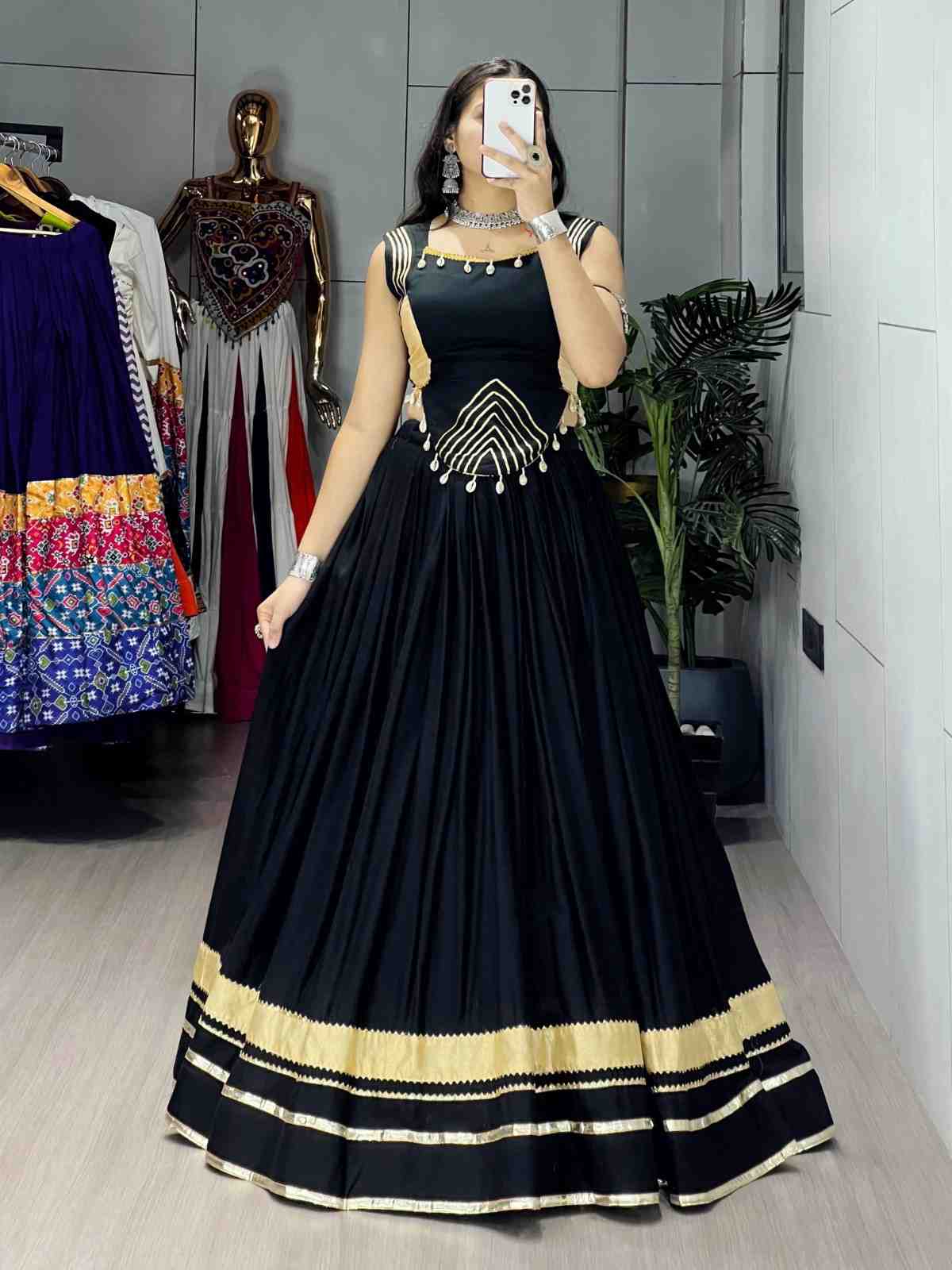 Rayon Cotton Lehenga with Fancy Top for Festive Wear