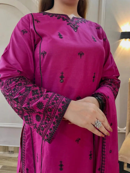 Rayon Embroidered Farshi Suit for Women