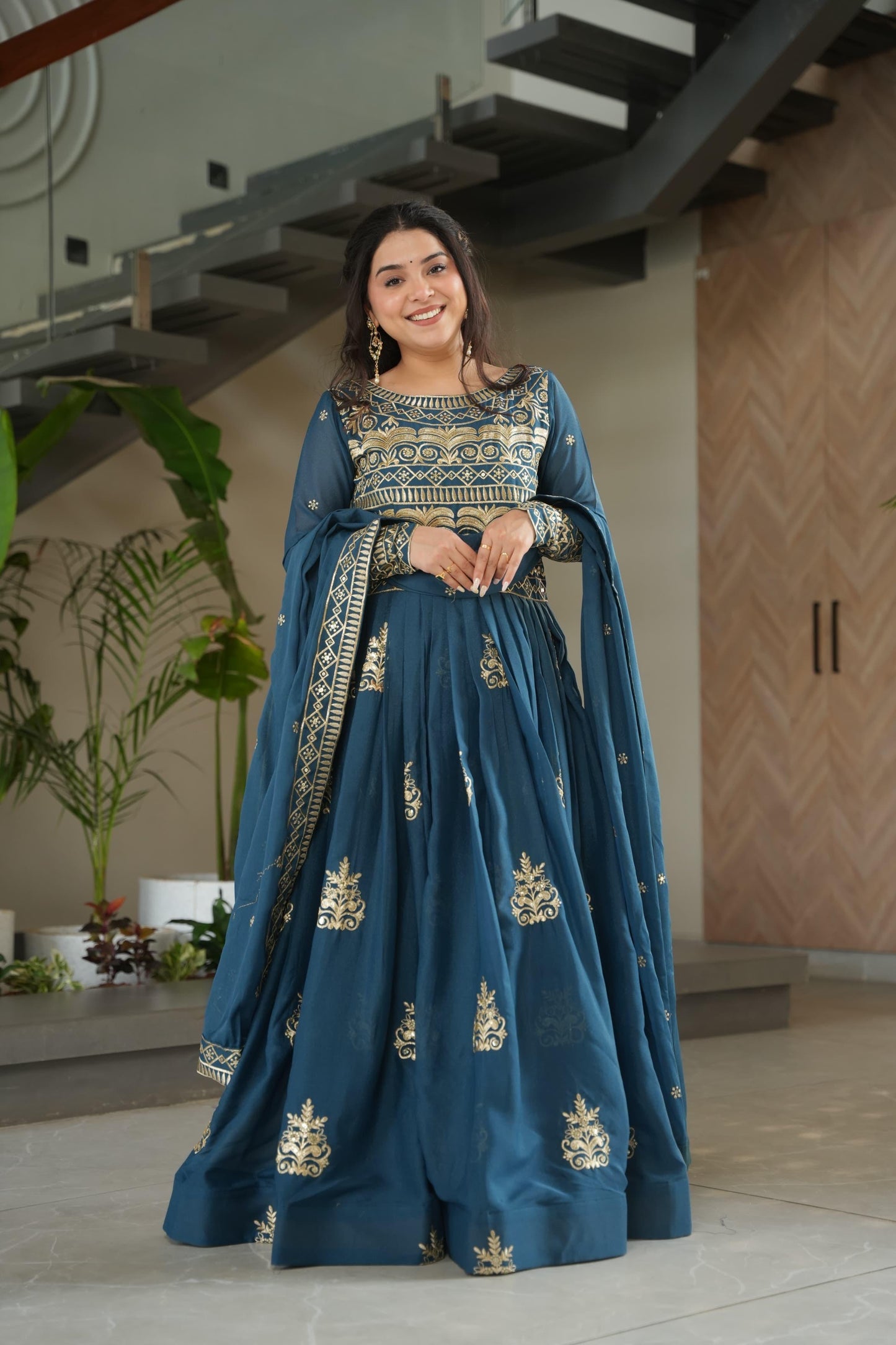 Readymade Anarkali Gown Set With Dupatta for Women