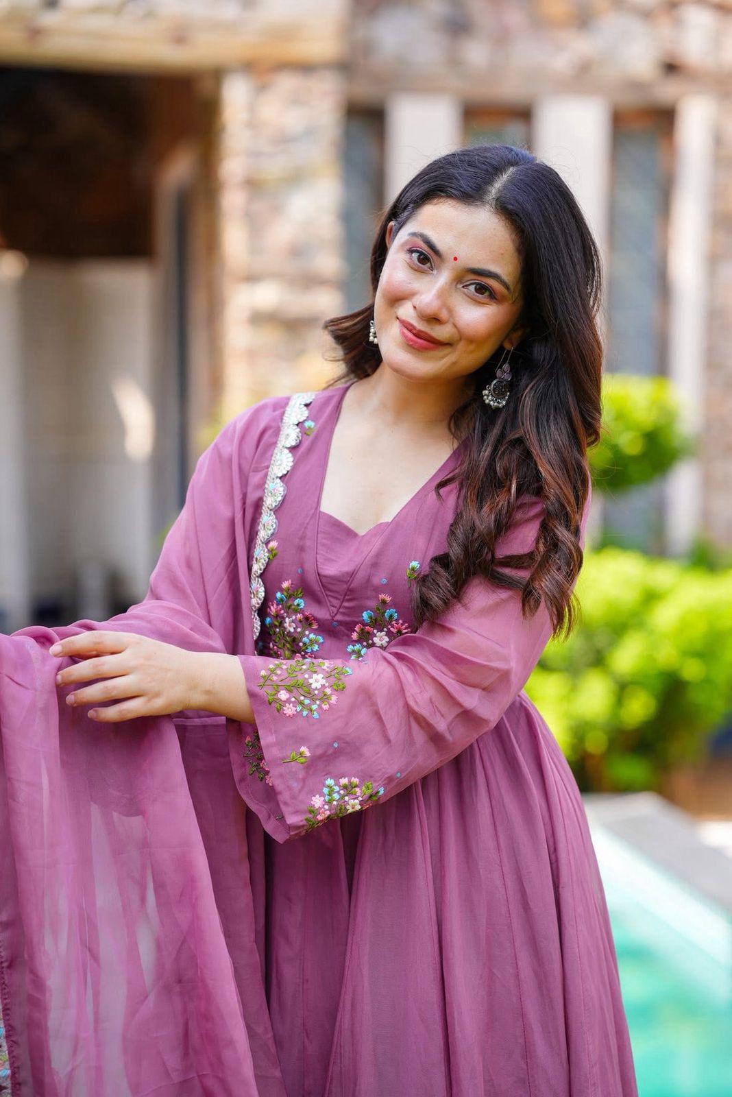 Ready to Wear Gown Pant Dupatta Set for Women