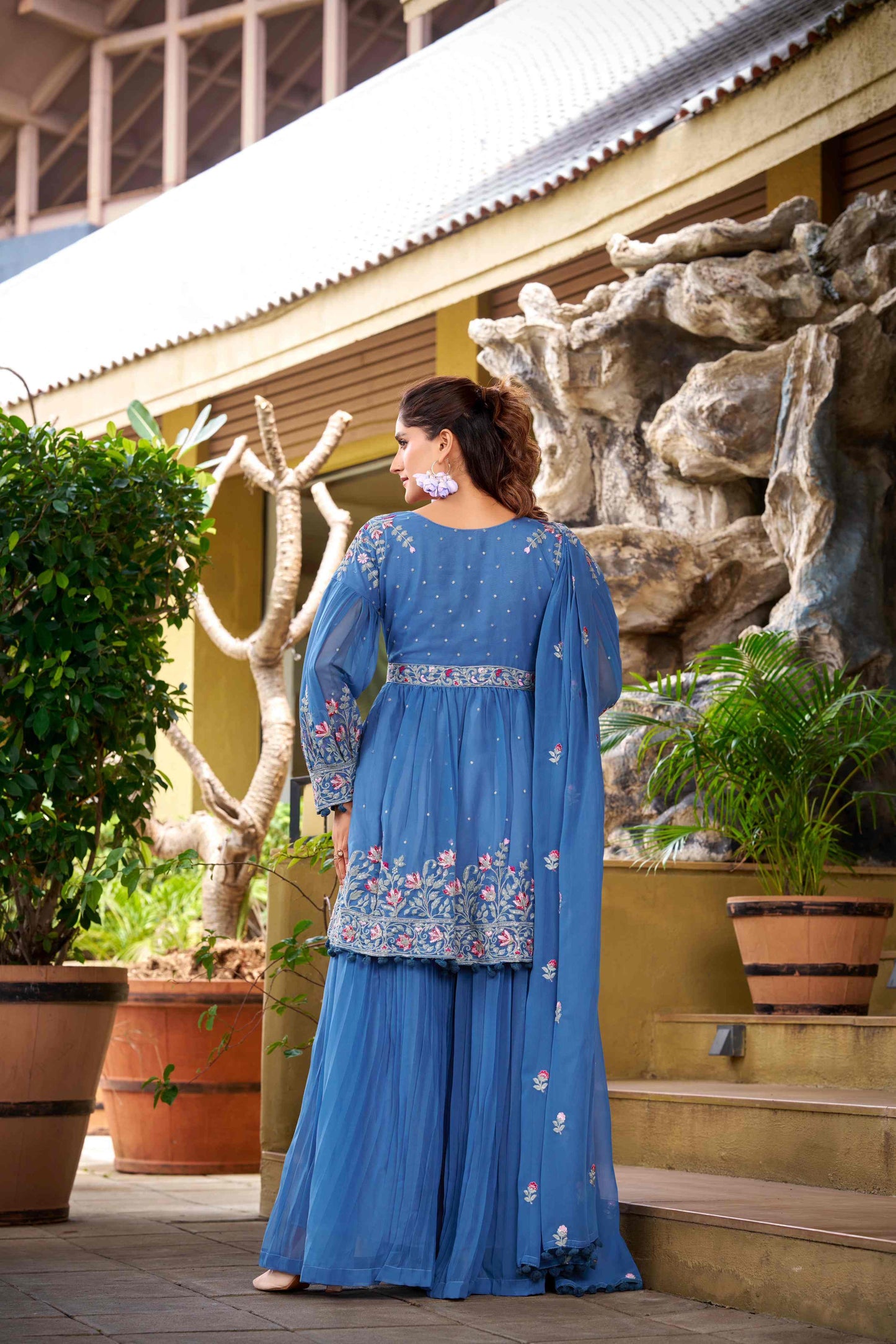 Ready to Wear Kurti Palazzo Dupatta Set for Women