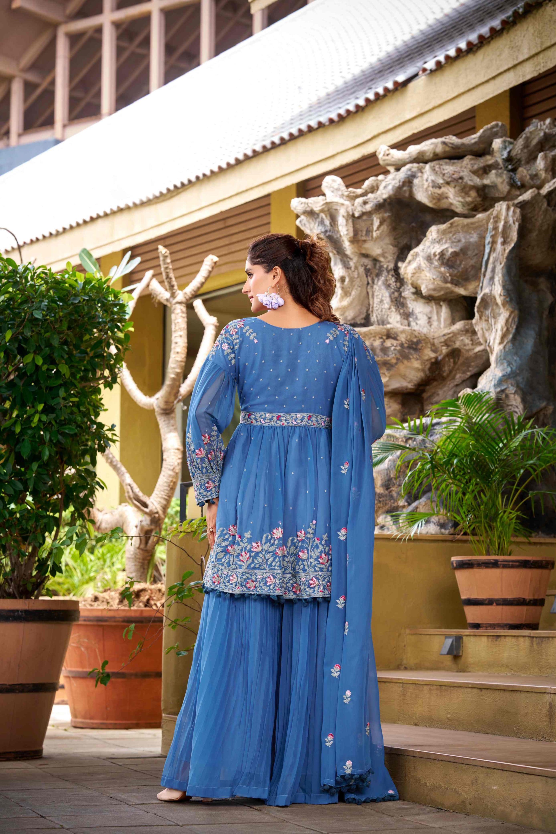 Ready to Wear Kurti Palazzo Dupatta Set for Women