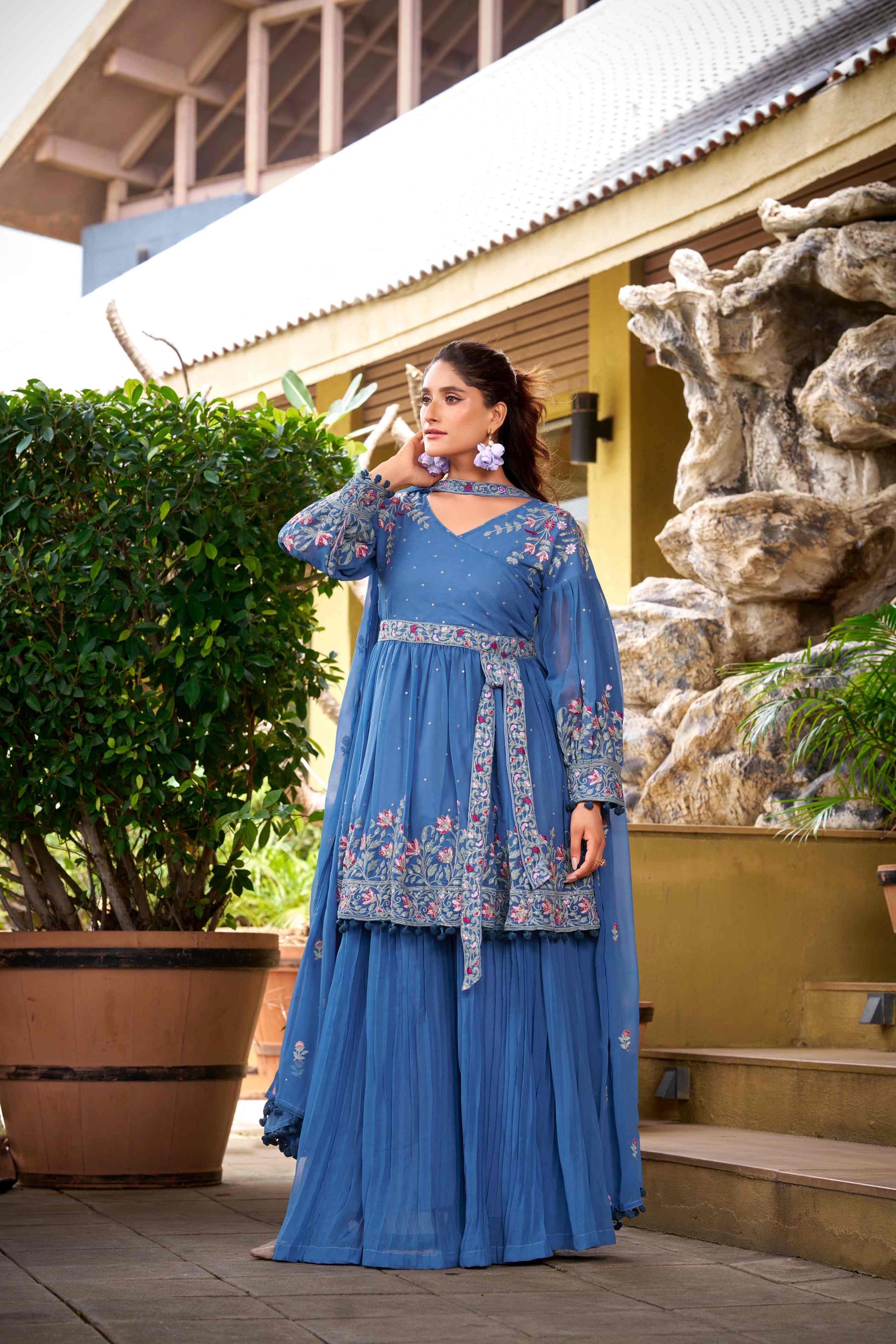 Ready to Wear Kurti Palazzo Dupatta Set for Women