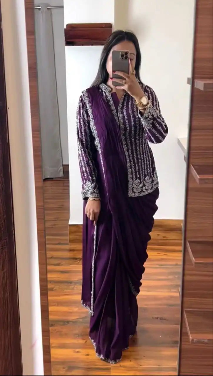 Ready to Wear Saree with Full Koti