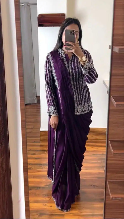 Ready to Wear Saree with Full Koti