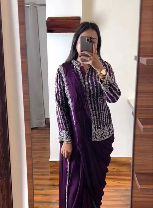 Ready to Wear Saree with Full Koti