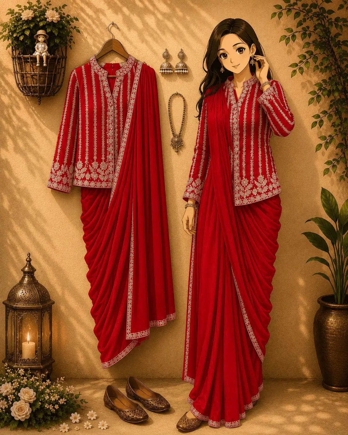 Ready to Wear Saree with Full Koti