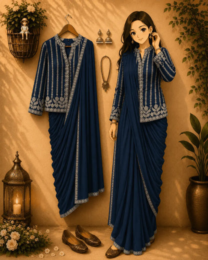 Ready to Wear Saree with Full Koti