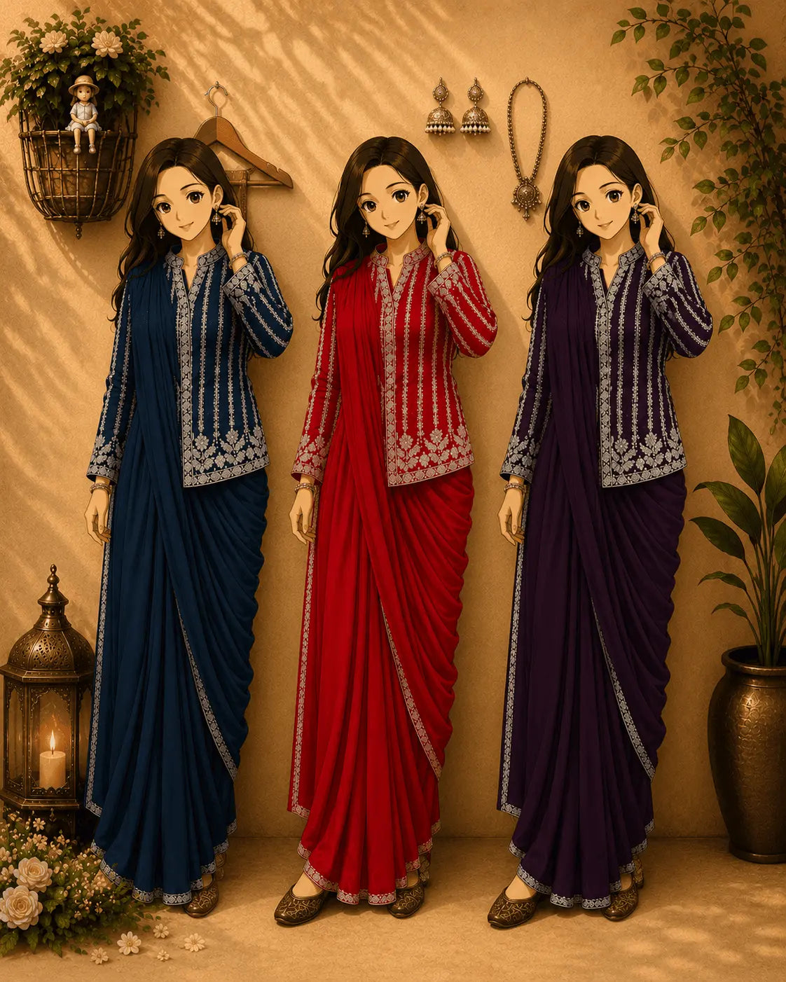 Ready to Wear Saree with Full Koti