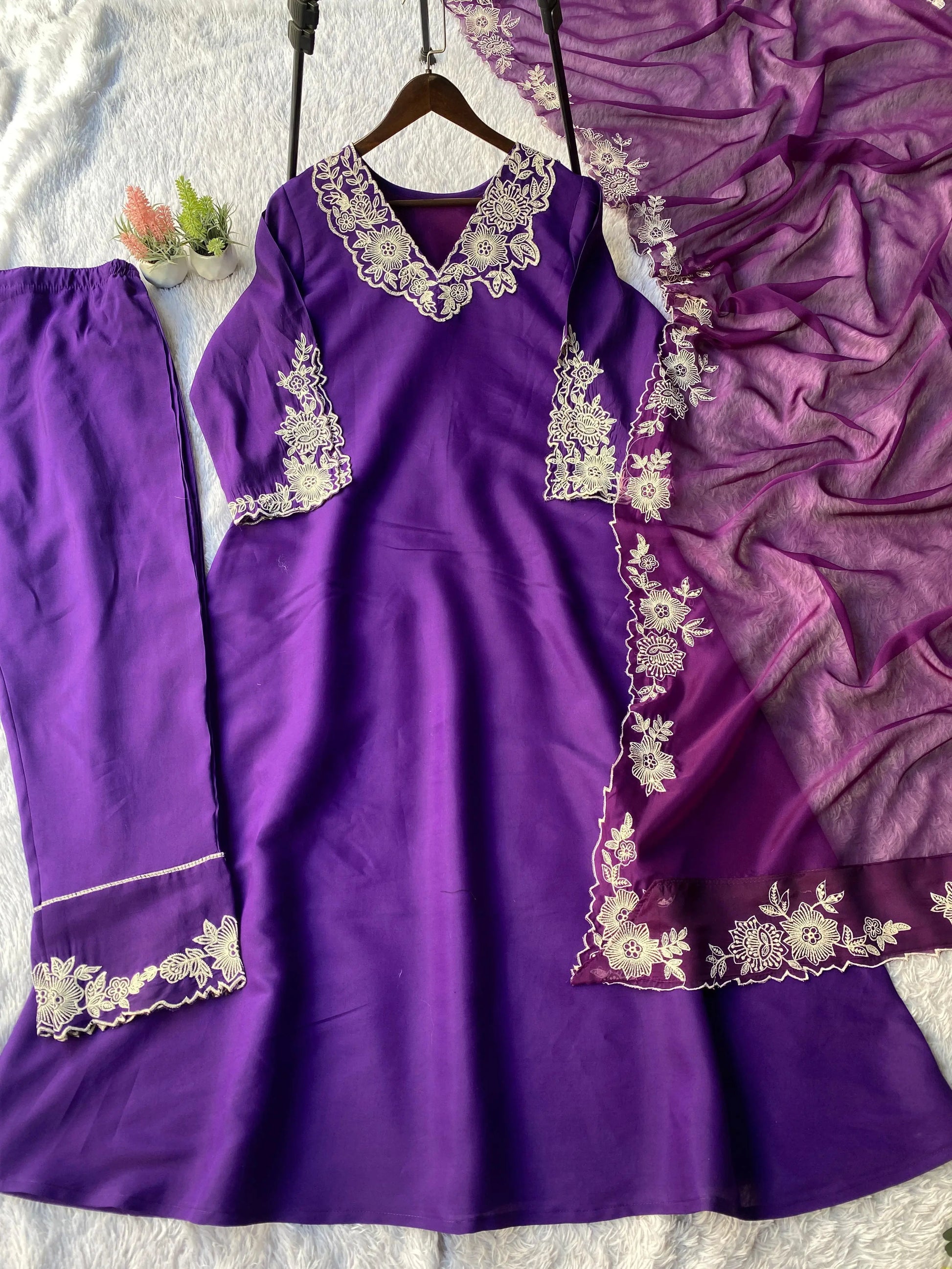 Roman Silk Gown with Dupatta Set