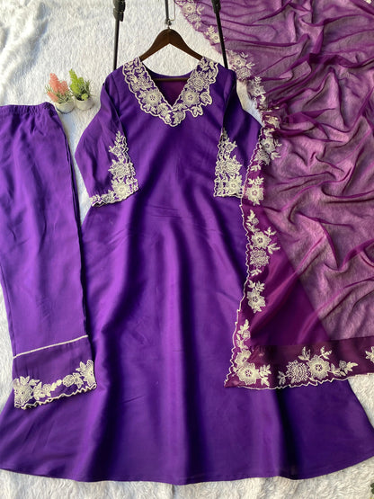 Roman Silk Gown with Dupatta Set