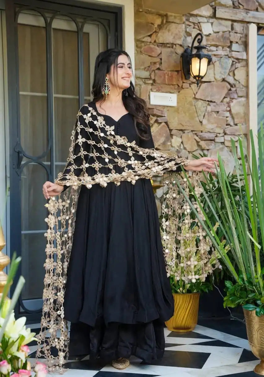 Roman Silk Suit with Mirror Dupatta