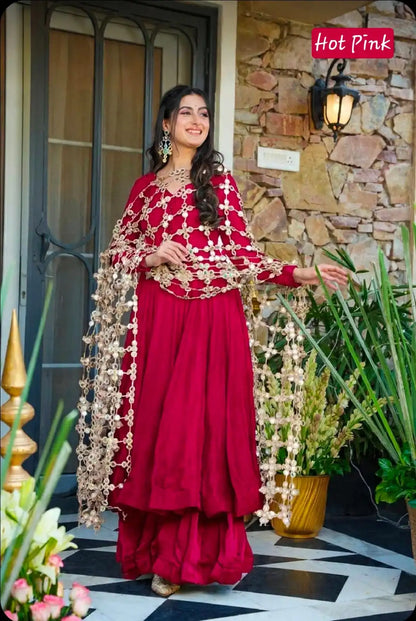 Roman Silk Suit with Mirror Dupatta