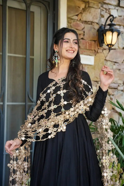 Roman Silk Suit with Mirror Dupatta