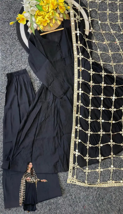 Roman Silk Suit with Mirror Dupatta