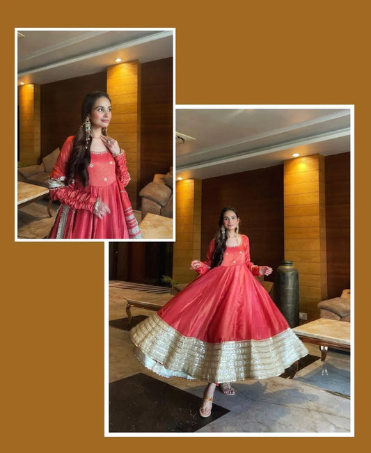 Rose Gold Flare Anarkali