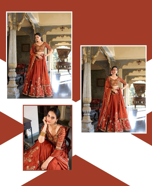 Rust Royale Lehenga Set