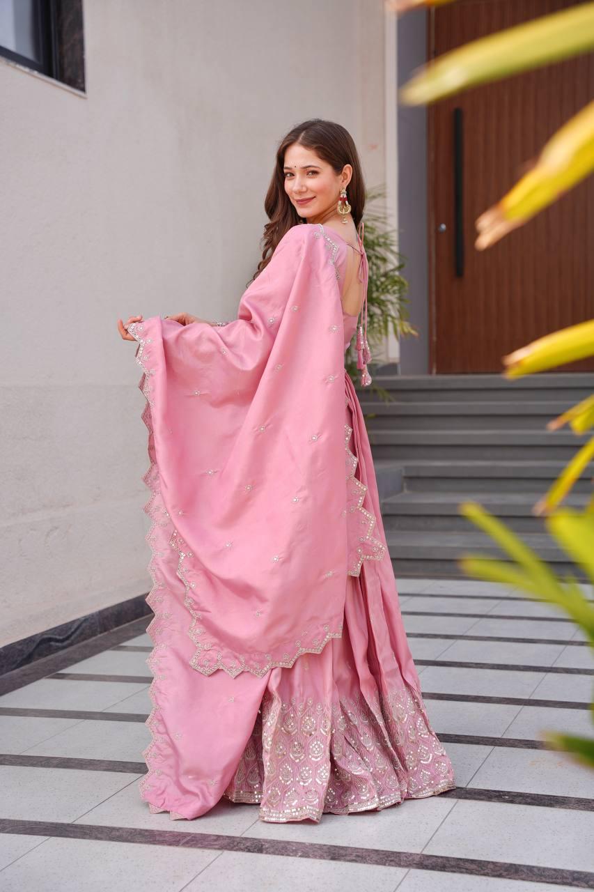 Silk Gown Dress with Dupatta for Women
