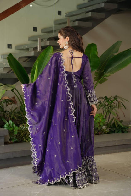 Silk Gown Dress with Dupatta for Women