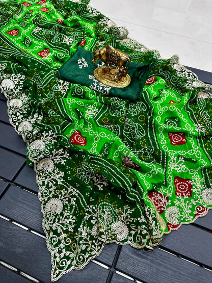 Silk Saree in Bandhani print