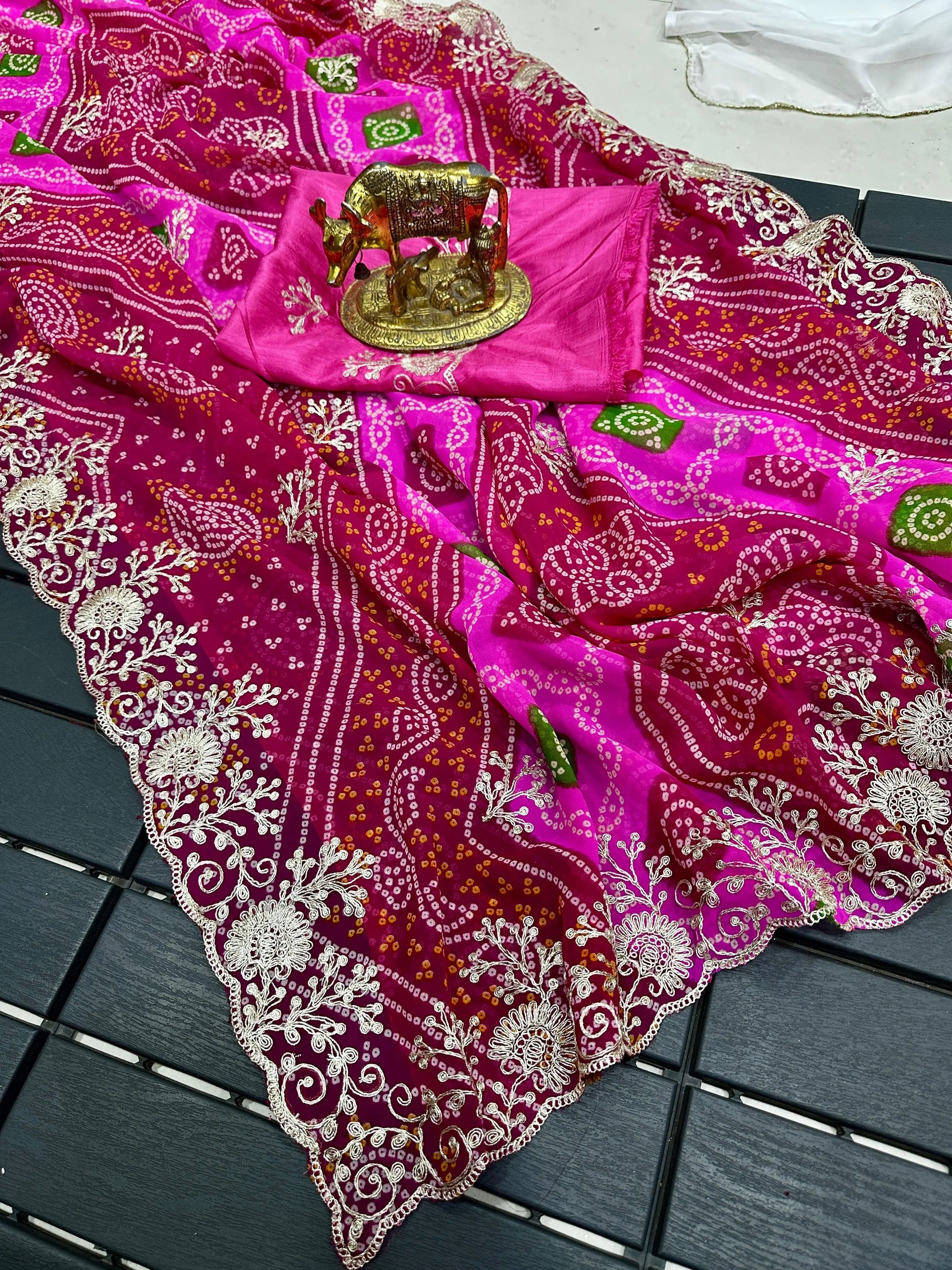 Silk Saree in Bandhani print
