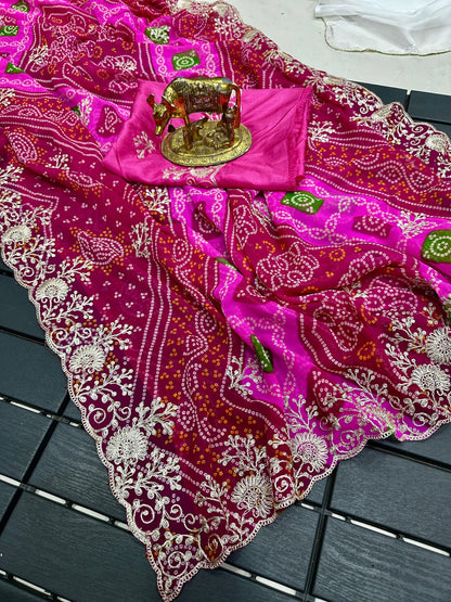 Silk Saree in Bandhani print