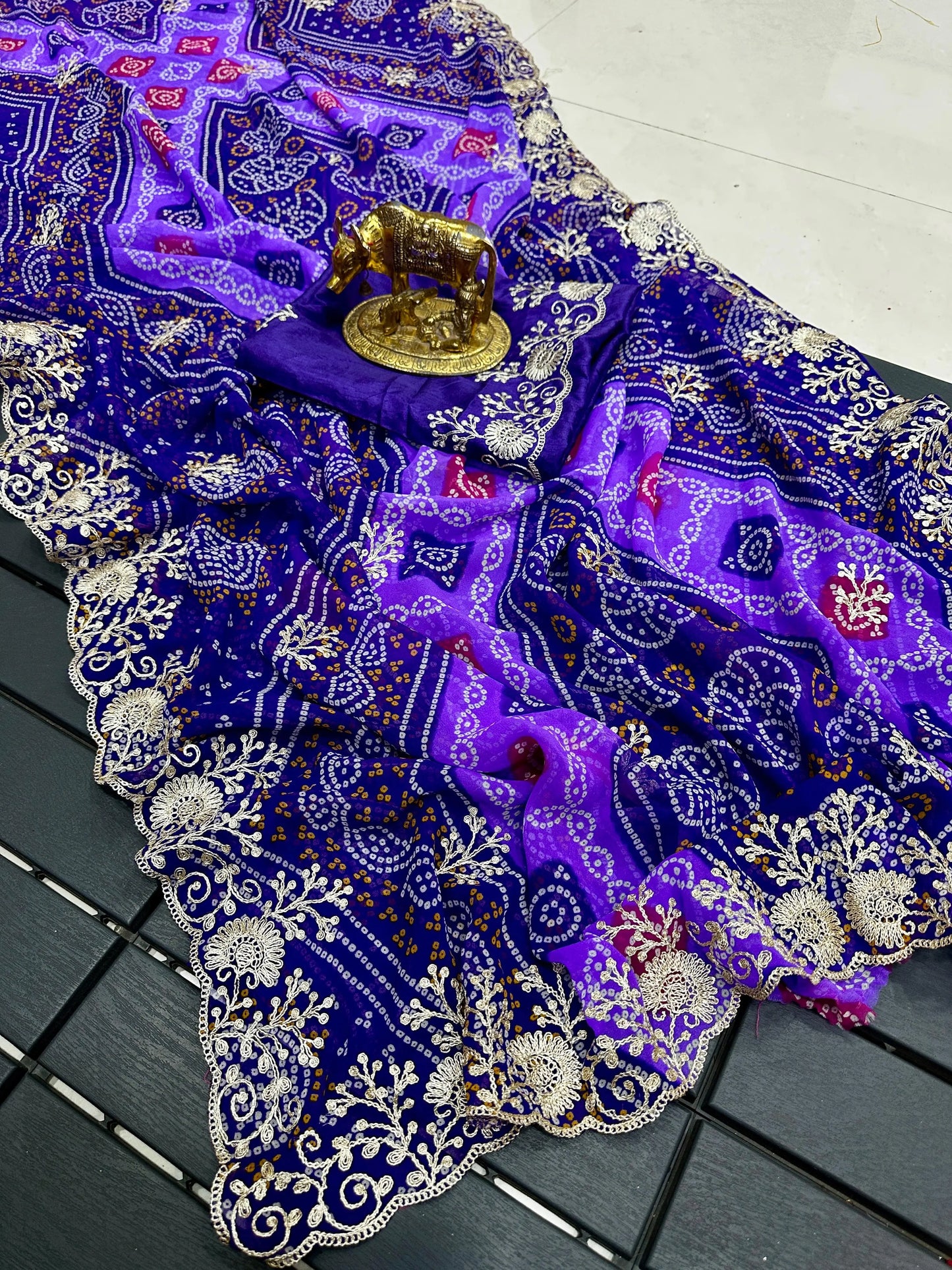 Silk Saree in Bandhani print