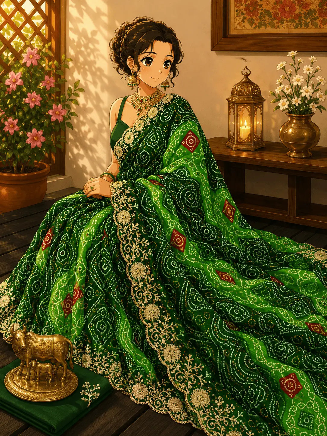 Silk Saree in Bandhani print