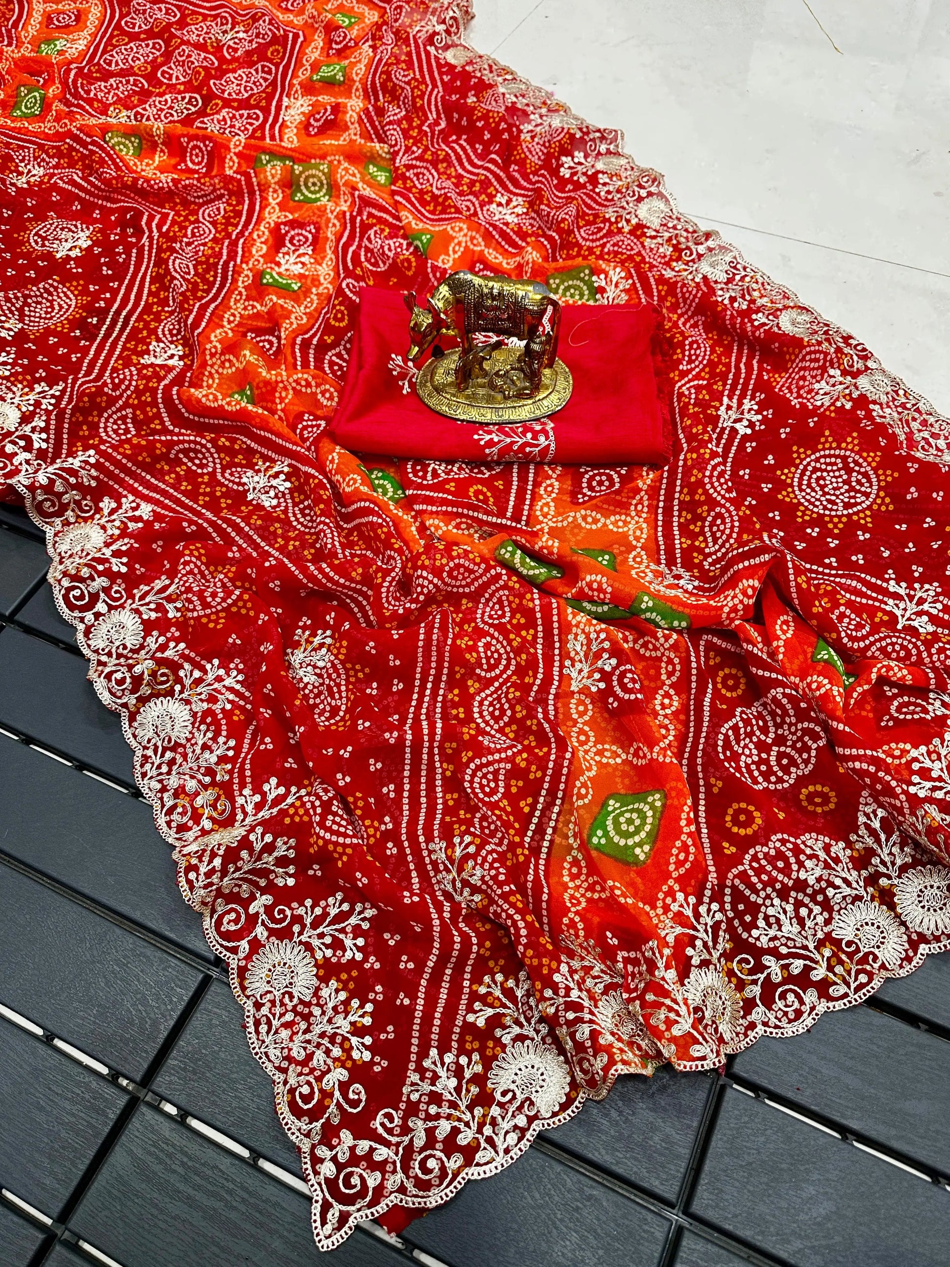 Silk Saree in Bandhani print