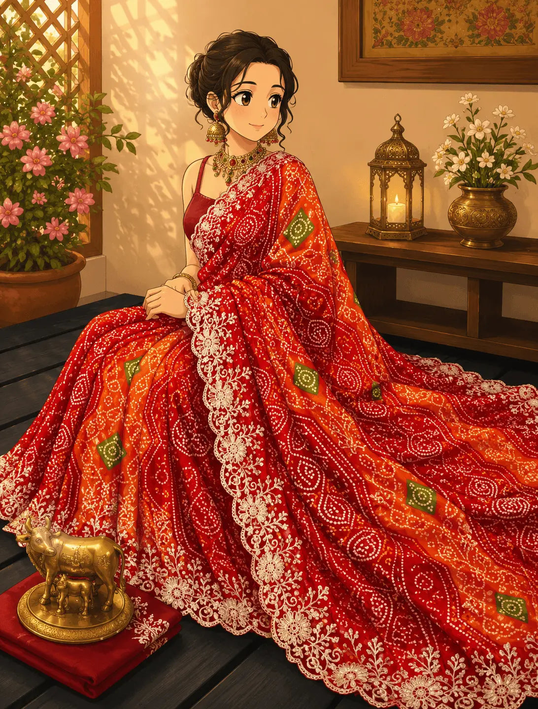 Silk Saree in Bandhani print