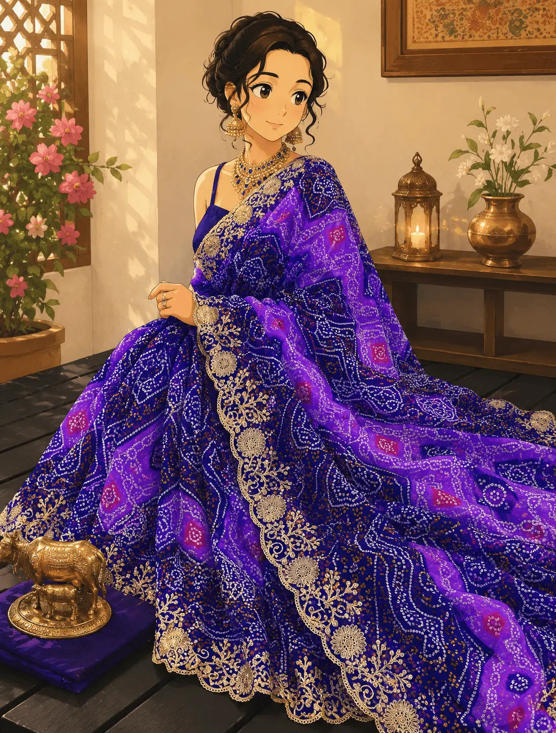 Silk Saree in Bandhani print