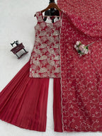Simmer Silk Top Plazzo Set