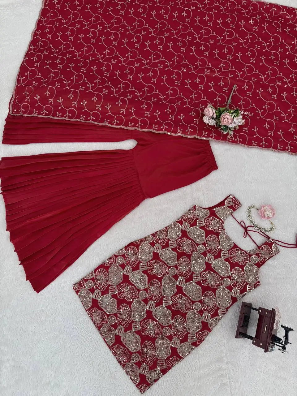 Simmer Silk Top Plazzo Set