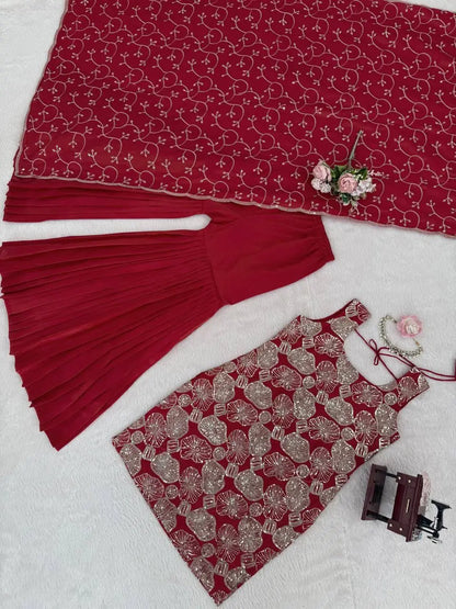 Simmer Silk Top Plazzo Set