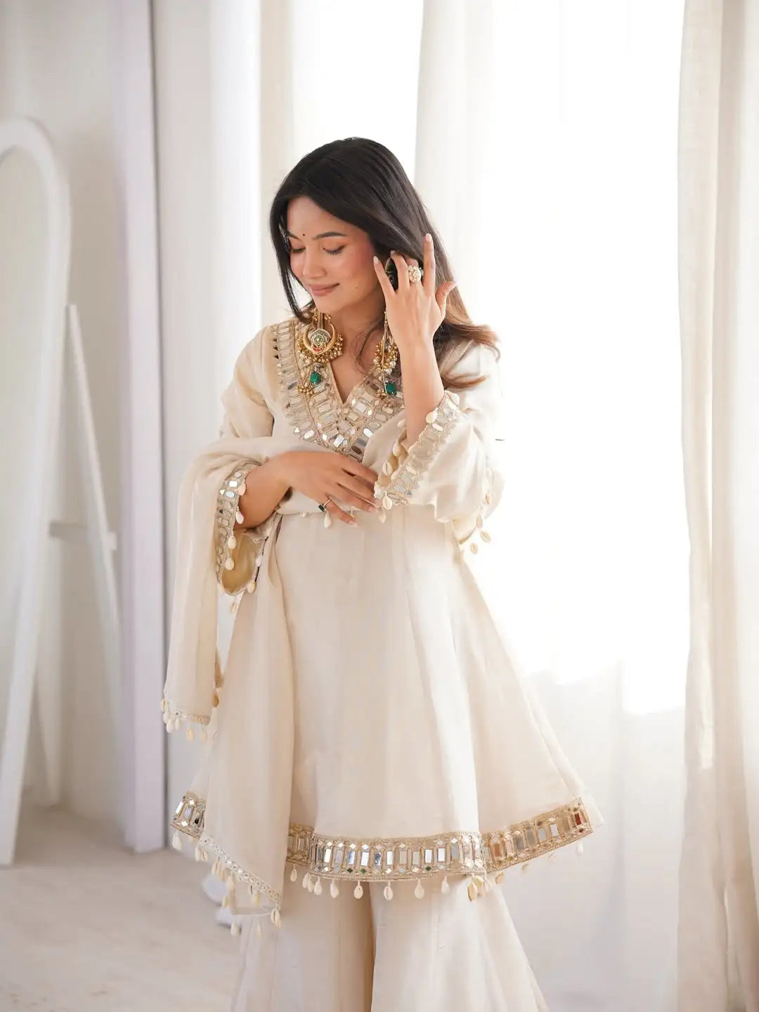 Soft Chinnon Suit with Palazzo Set