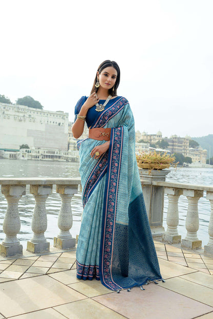 Soft Silk Saree with Zari Weaving Pattern for Women