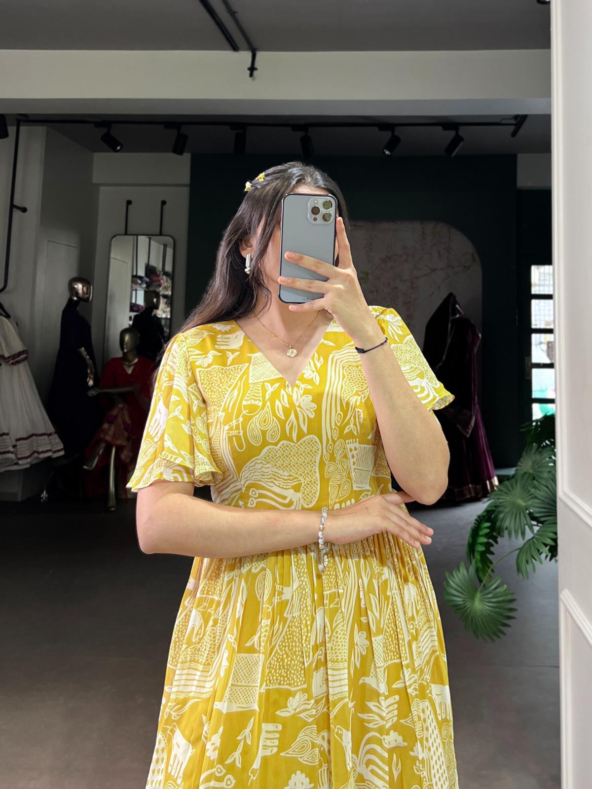Soft Yellow Frock for Summer Wear