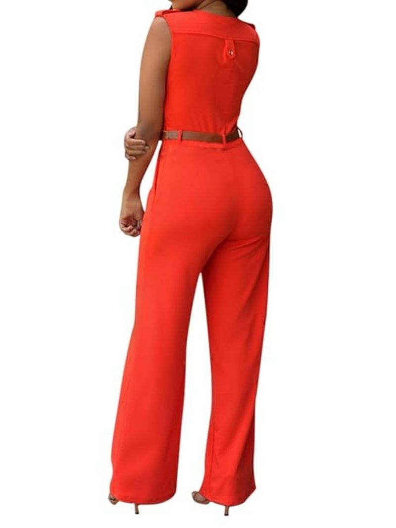 House of She Look Women's Sleeveless Party Jumpsuits with Belt 