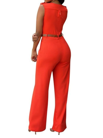 House of She Look Women's Sleeveless Party Jumpsuits with Belt 