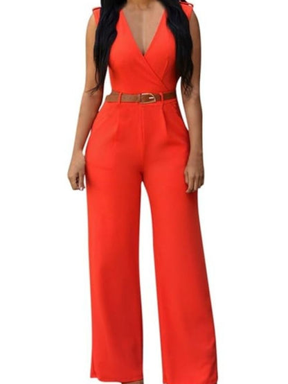 House of She Look Women's Sleeveless Party Jumpsuits with Belt 
