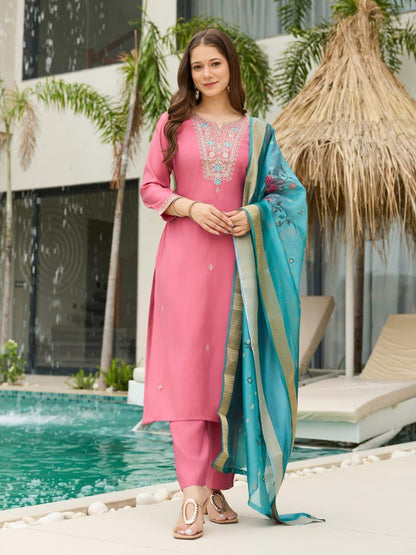 Stylish Chanderi Silk Suit for Anniversary Wear