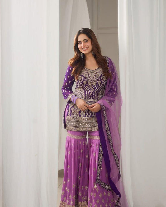Stylish Designer Top Pallazo Set with Dupatta for Events