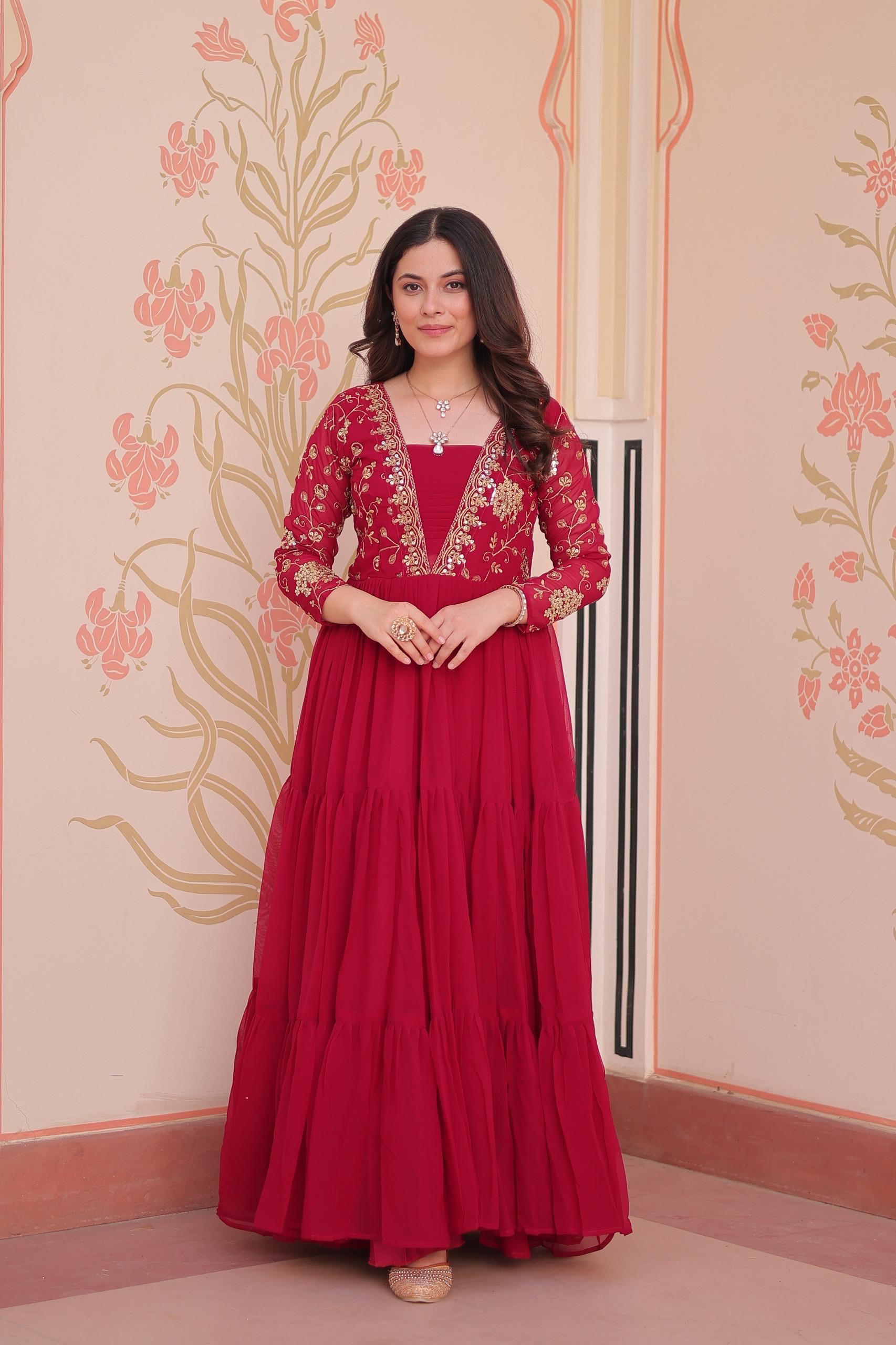 Stylish Floor Length Anarkali Gown for Special Events – House of she look