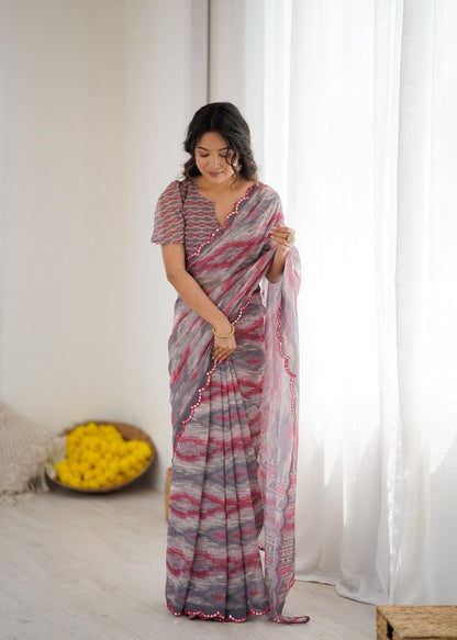 Stylish Georgette Fabric Saree for Special Occasion
