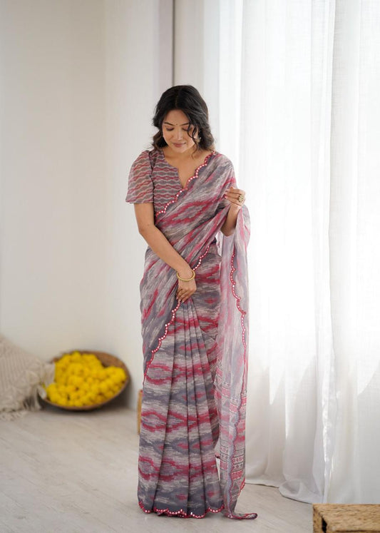 Stylish Georgette Fabric Saree for Special Occasion