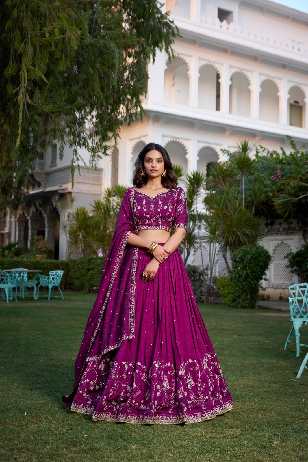 Stylish Purple Lehenga Set for Weddings & Special Events